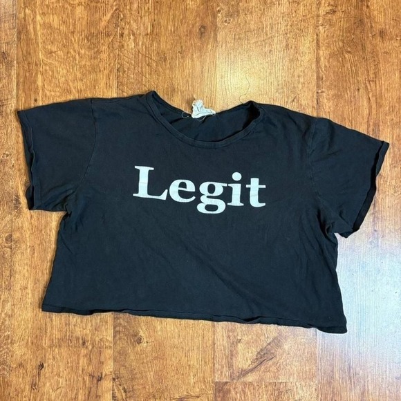 Tops - faded French Pastry "Legit" crop top w/ white lettering front & back.‎ Item 508